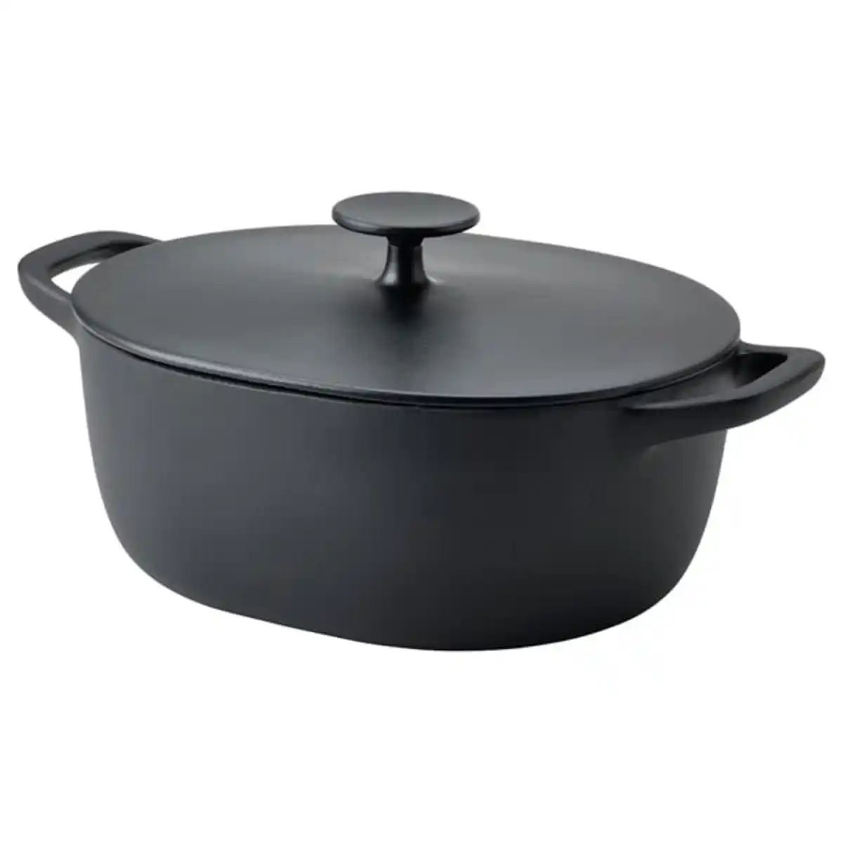 Bild 1 von VARDAGEN Bratentopf mit Deckel, emailliertes Gusseisen mattiert/schwarz, 5 l