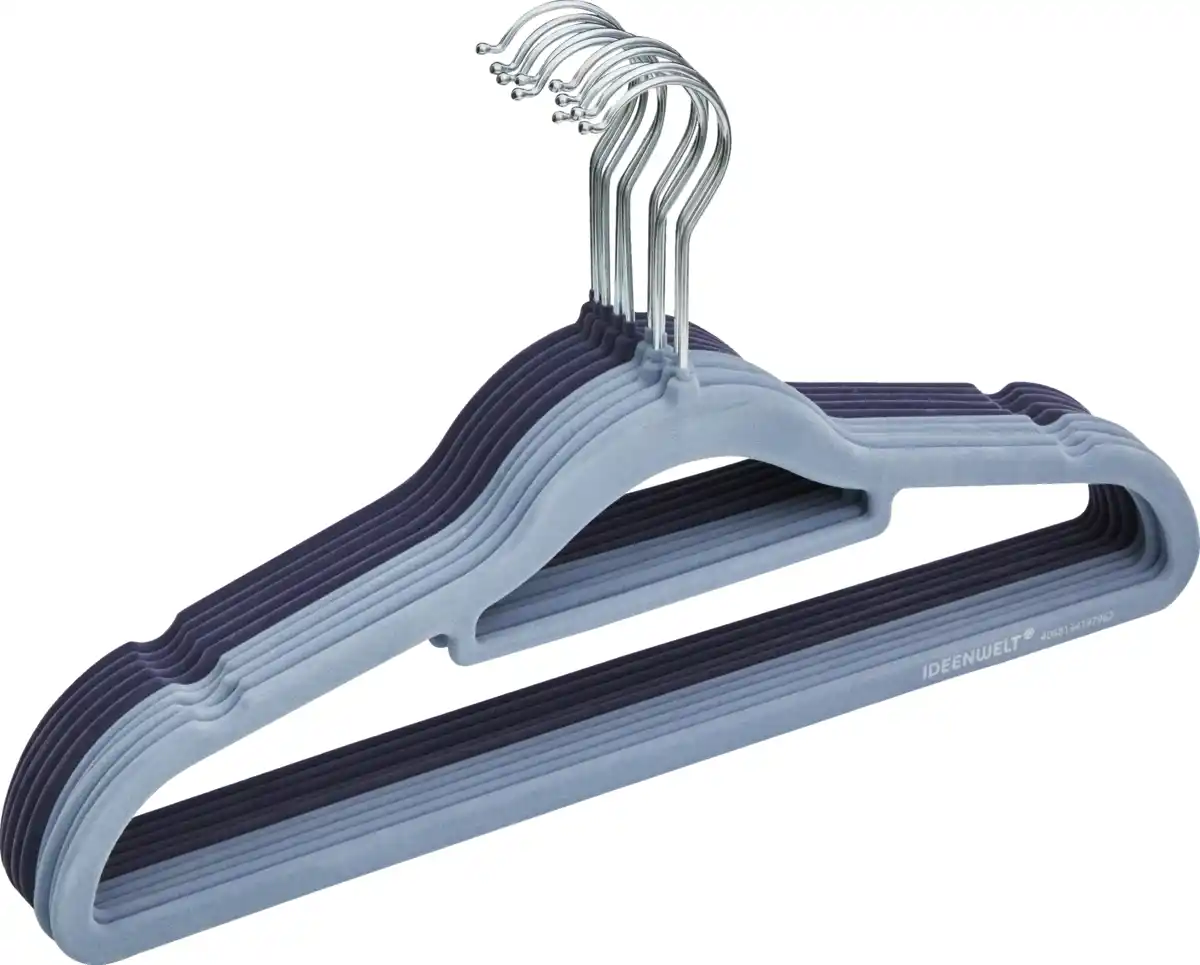 Bild 2 von IDEENWELT Kleiderbügel 10er-Set blau