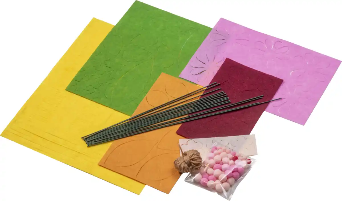Bild 1 von IDEENWELT Filzblumen-Bastelset pink