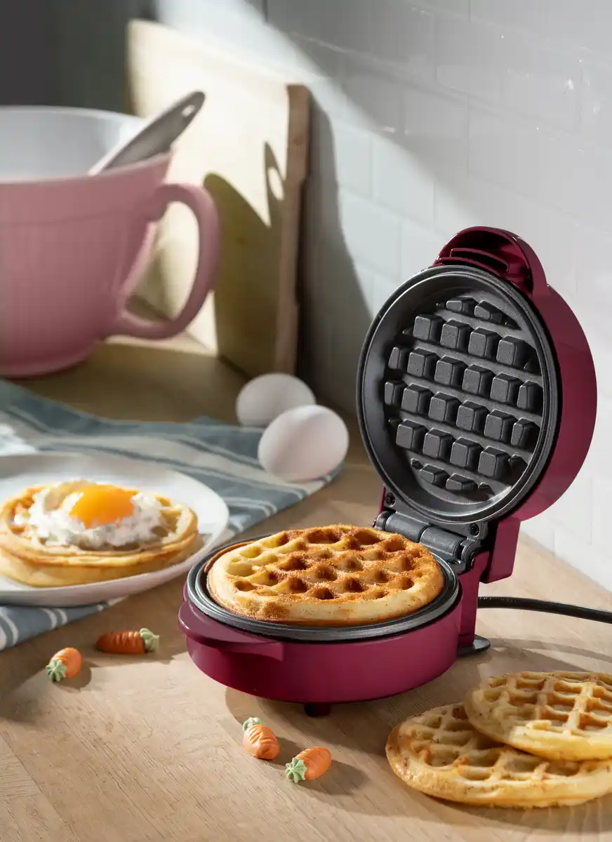 Bild 3 von IDEENWELT Mini-Waffeleisen bordeaux