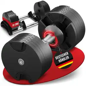 Miweba Sports verstellbare Kurzhantel VH200, Stahl, 2-28 kg, Hantelstange mit Profil, Halte-Gestell (28 kg)