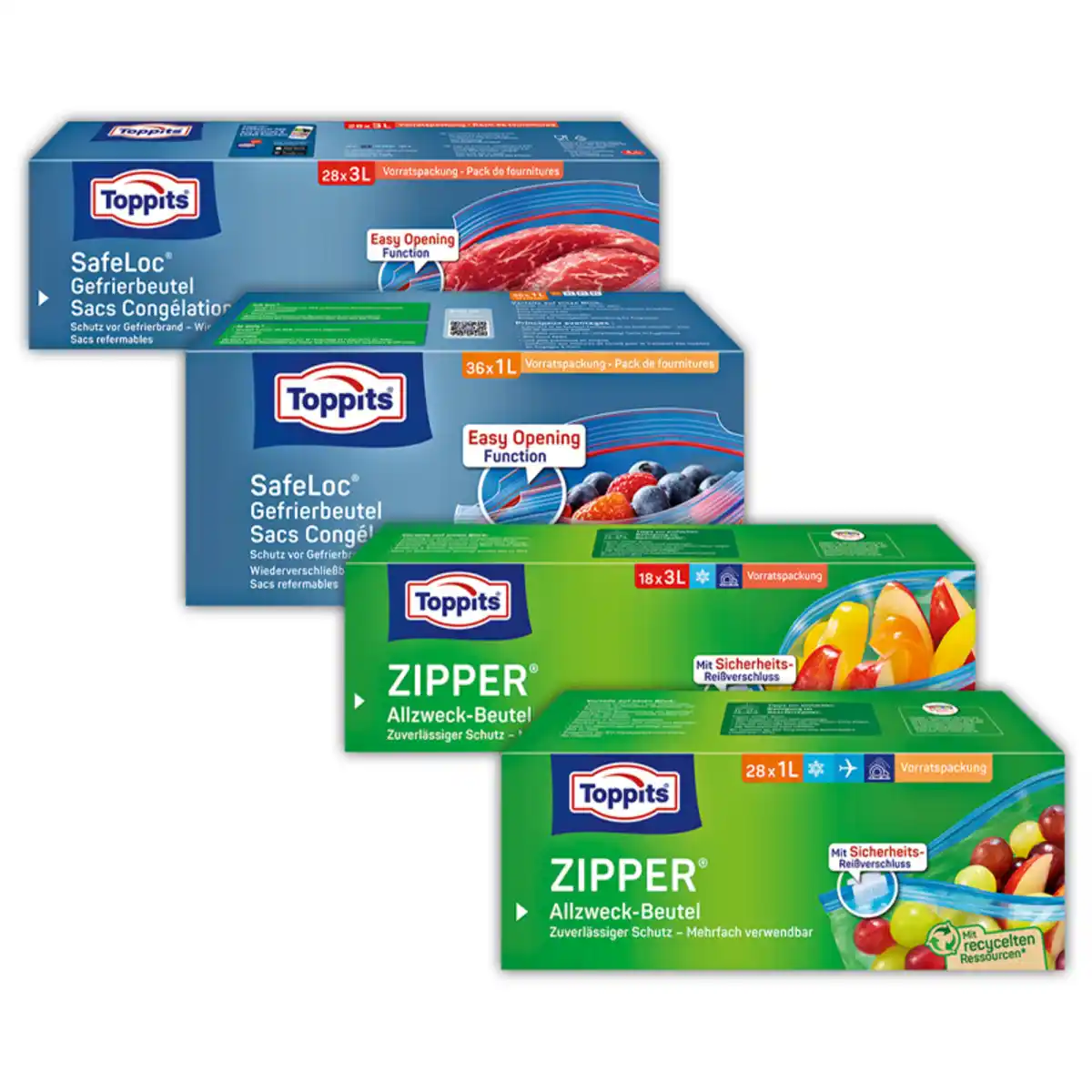 Bild 1 von Toppits Zipper Allzweck-Beutel / SafeLoc Gefrierbeutel