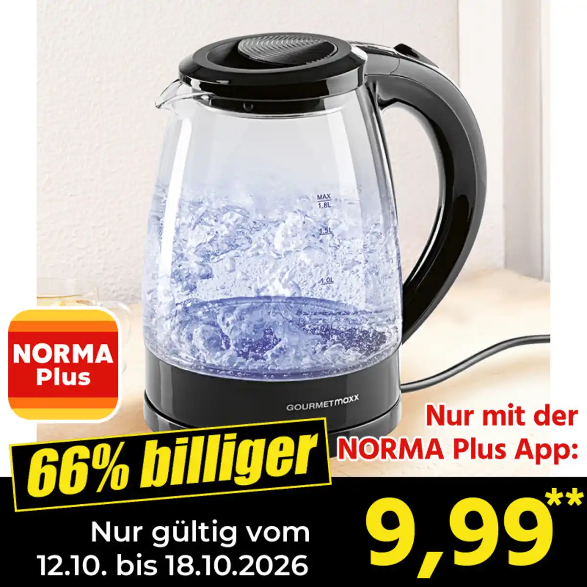 Bild 1 von Gourmetmaxx LED-Glaswasserkocher