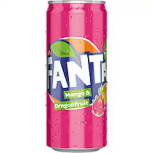 Erfrischungsgetränk "Fanta" mit Mango- und Drachenfruchtgesc...