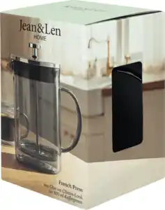 Jean&Len French Press aus Glas, chrome (800 ml), 1 St