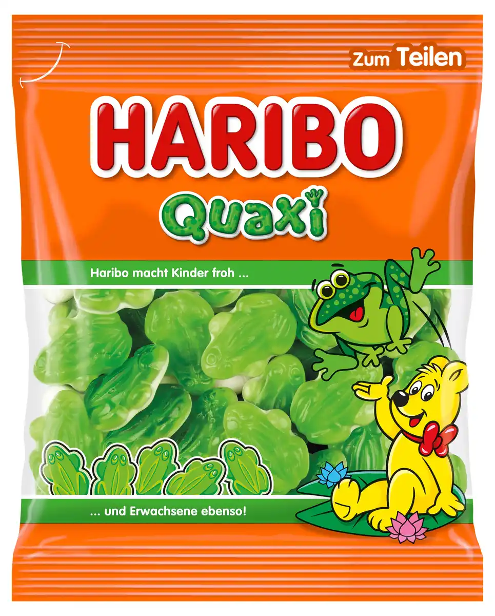 Bild 1 von Haribo Fruchtgummi mit Schaumzucker Quaxi Frösche, 175 g