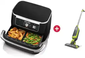 AF500EU Foodi FlexDrawer Heißluft-Fritteuse + Dein Geschenk: Shark VM200EU VacMop Hartbodenreiniger anthrazit