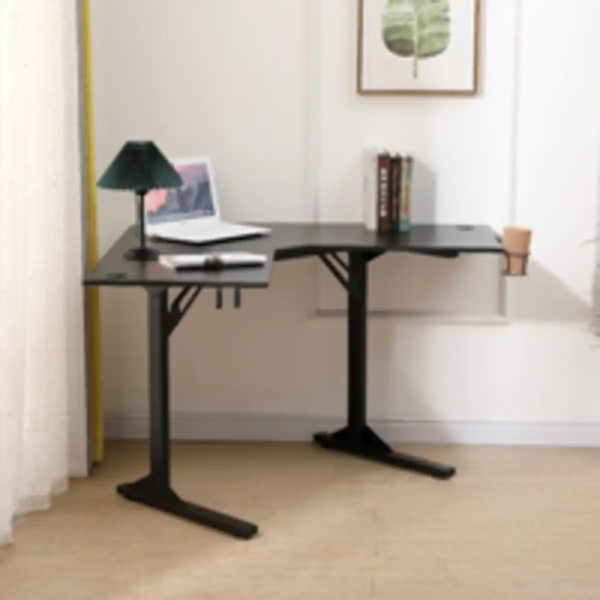 Bild 3 von Happy Home Ecktisch in L-Form für das Homeoffice, ca. 120 x 120 x 76 cm – Schwarz