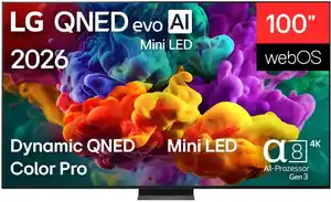 100QNED87B6 253 cm (100") QNED evo MiniLED AI TV, 4K Ultra HD, Smart-TV, HDR-Wiedergabe, 120 Hz, DVB-T2/DVB-C/DVB-S2, Sprachsteuerung