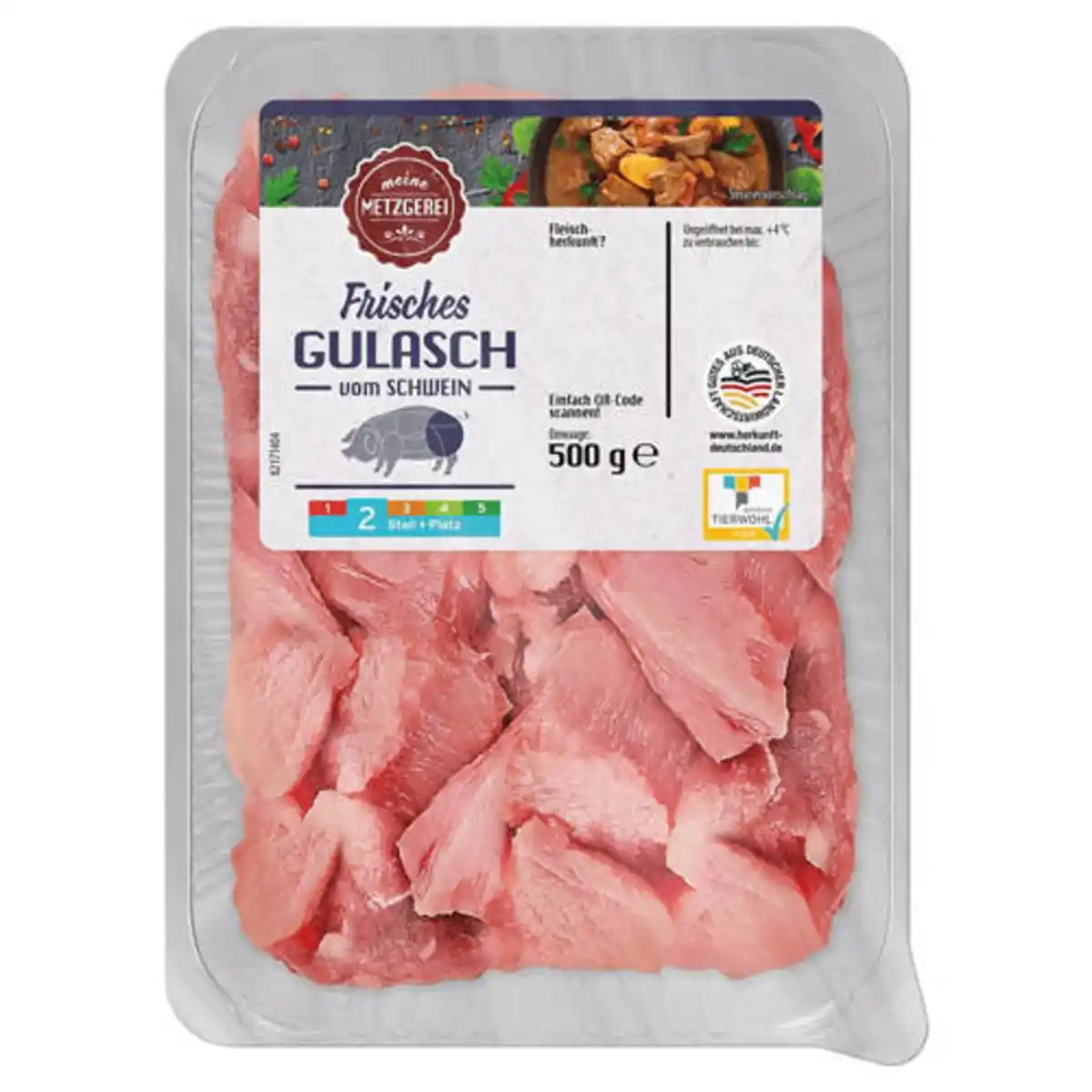 Bild 1 von MEINE METZGEREI Gulasch vom Schwein 500 g