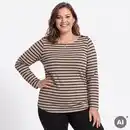 Bild 1 von Damen-Pullover mit Bootausschnitt, große Größen