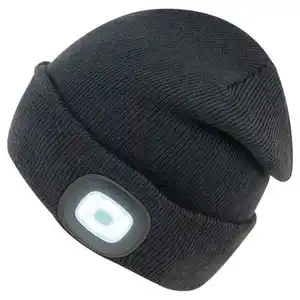 TOPCRAFT LED-Mütze, Erwachsene, Schwarz