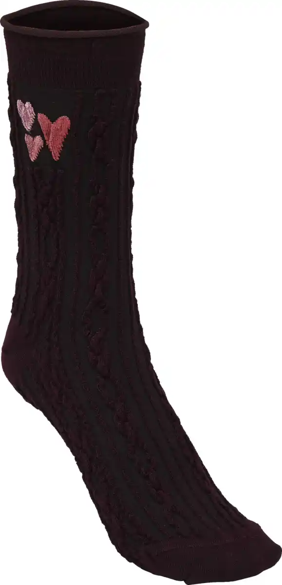 Bild 2 von under2wear Rüschensocke Herz beere 35/38