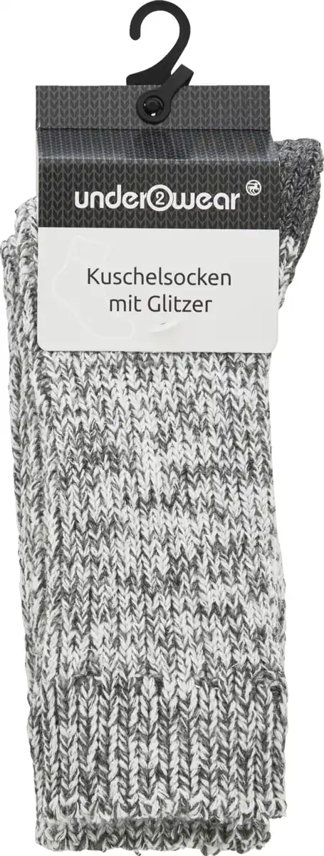 Bild 1 von under2wear Kuschelsocken mit Glitzer grau Mel. 35/38