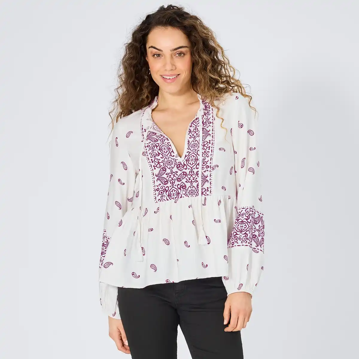 Bild 1 von Damen-Bluse mit Paisley-Muster