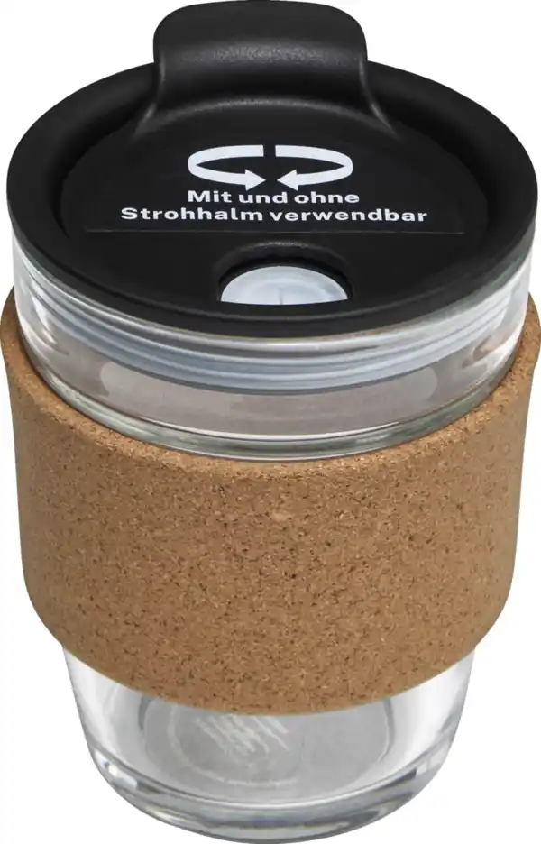 Bild 2 von IDEENWELT Glasbecher mit Korkbanderole 300ml