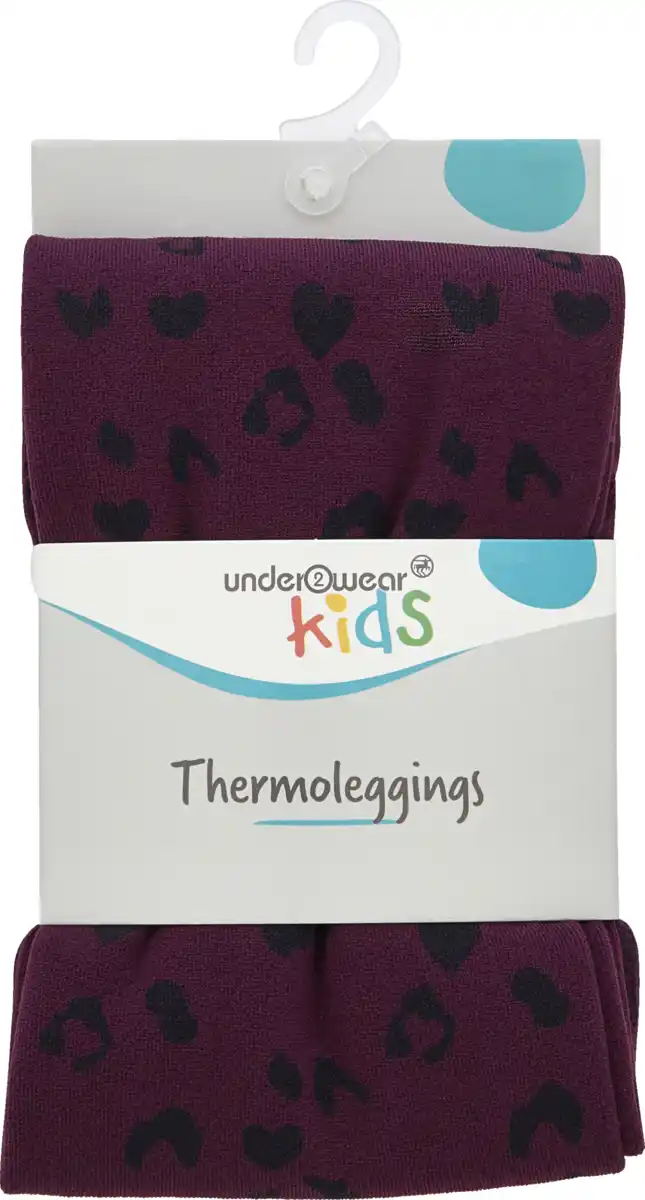 Bild 1 von under2wear kids Thermoleggings beere/navy Allover Print 134/140