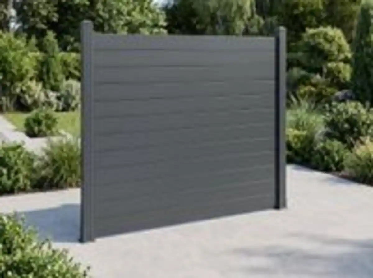 Bild 2 von Hardin 1fachgut Premium Aluminium-Sichtschutzzaun CORTINA - 1x Element + 2x Pfosten - Anthrazit