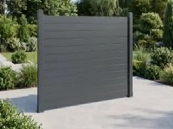 Bild 2 von Hardin 1fachgut Premium Aluminium-Sichtschutzzaun CORTINA - 1x Element + 2x Pfosten - Anthrazit