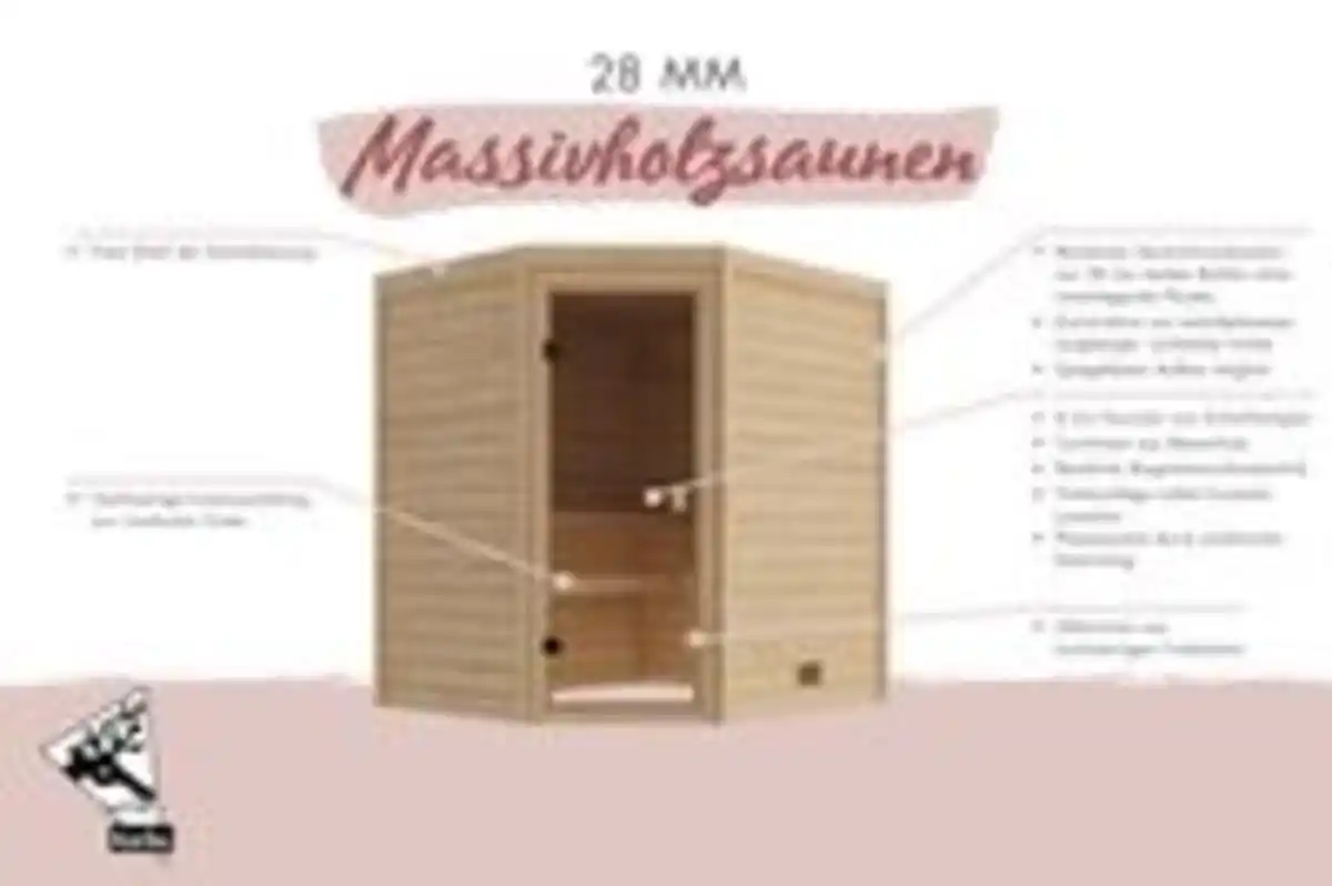 Bild 2 von Karibu Innensauna Josie Eckeinstieg inkl. 3,6kW Saunaofen integr. Strg.