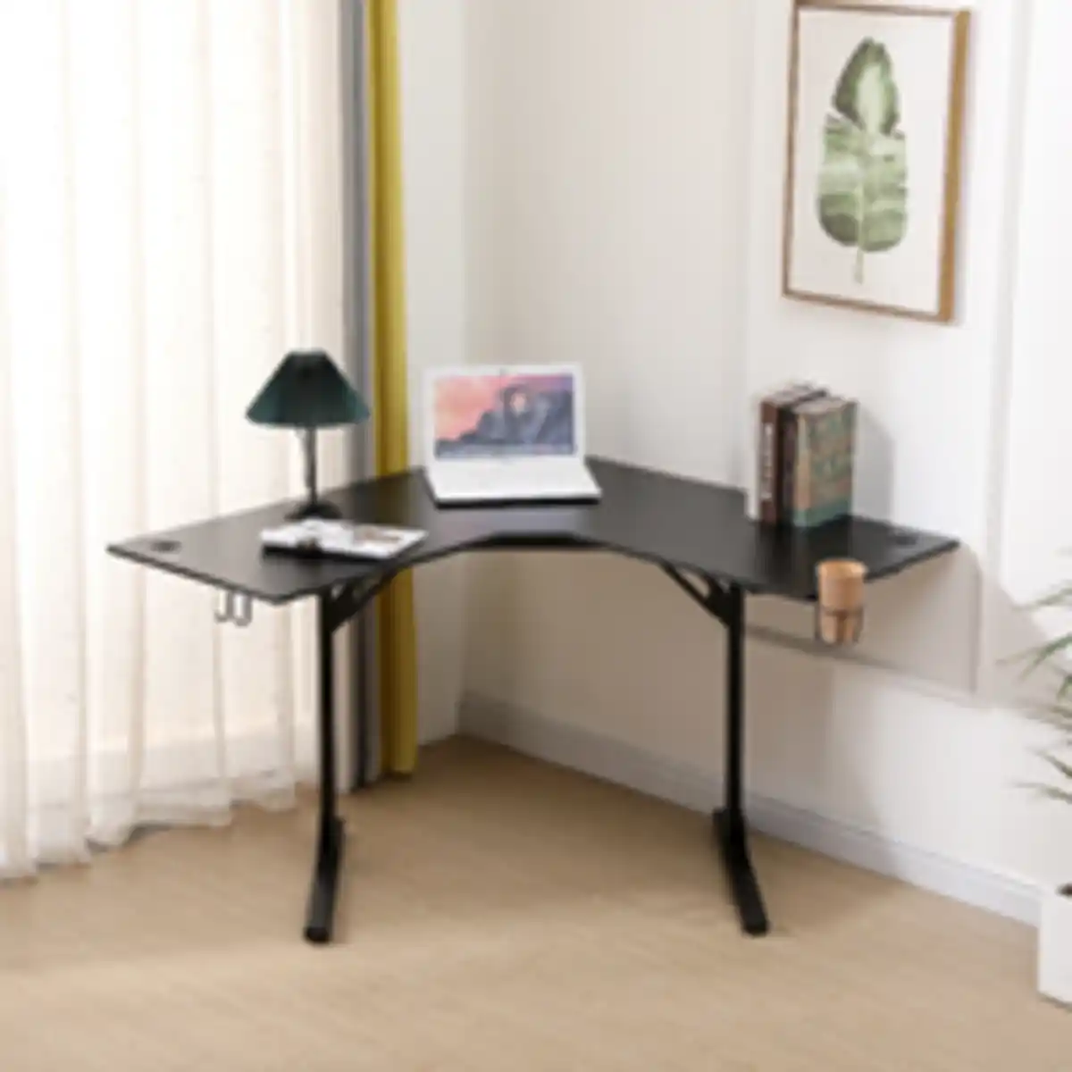 Bild 4 von Happy Home Ecktisch in L-Form für das Homeoffice, ca. 120 x 120 x 76 cm – Schwarz