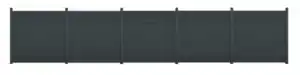 Hardin 1fachgut Premium Aluminium-Sichtschutzzaun CORTINA - 5x Element + 6x Pfosten - Anthrazit
