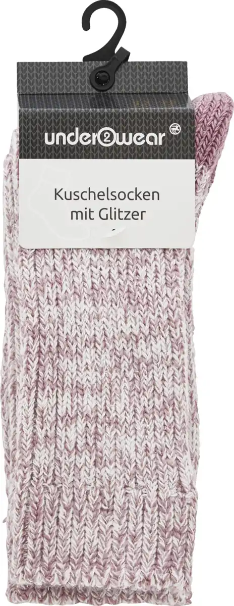 Bild 1 von under2wear Kuschelsocken mit Glitzer rosa Mel. 35/38