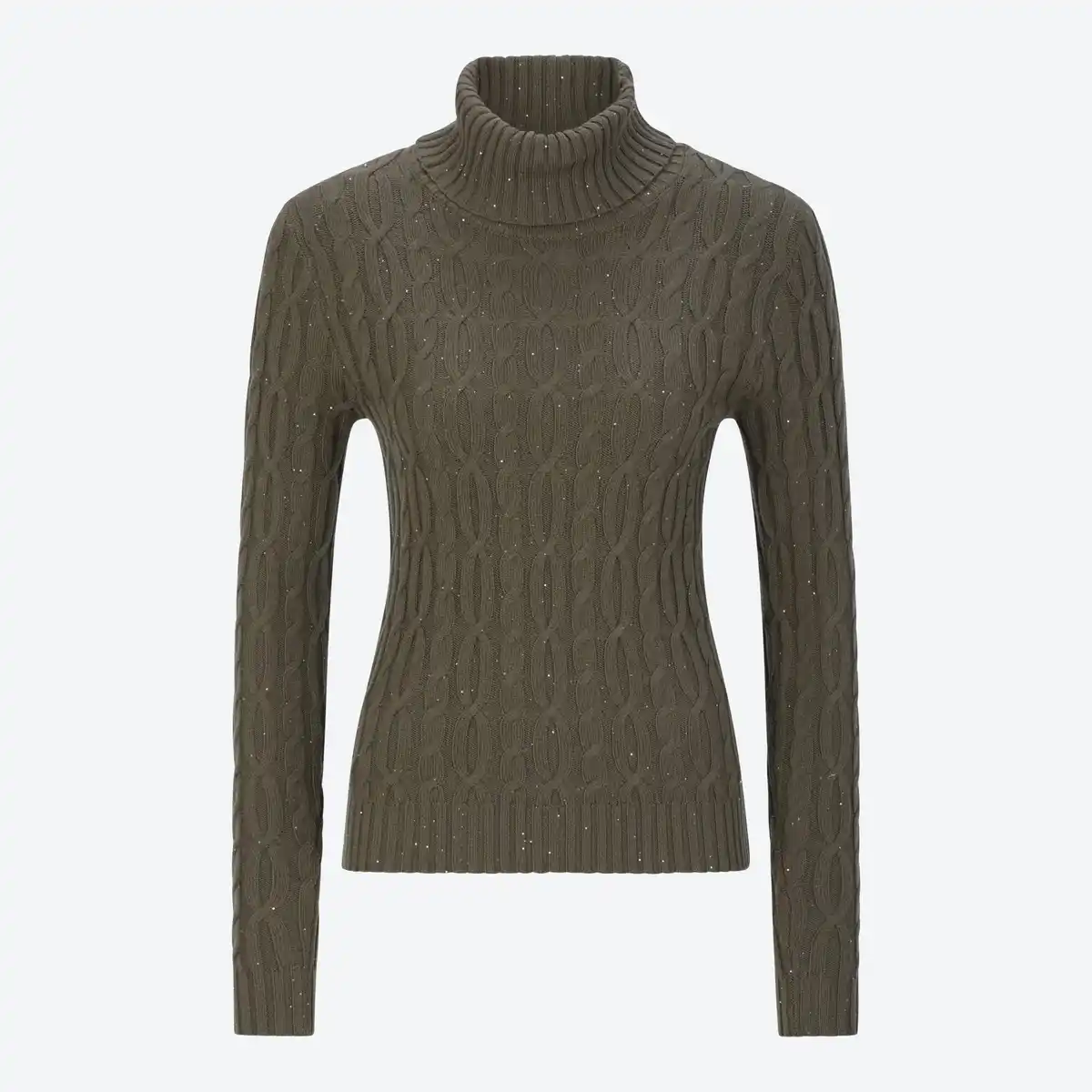 Bild 3 von Damen-Zopfstrickpullover mit Rollkragen