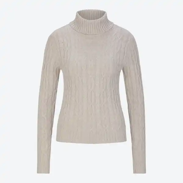 Bild 3 von Damen-Zopfstrickpullover mit Rollkragen