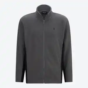 Herren-Fleecejacke mit Stehkragen und Stickerei