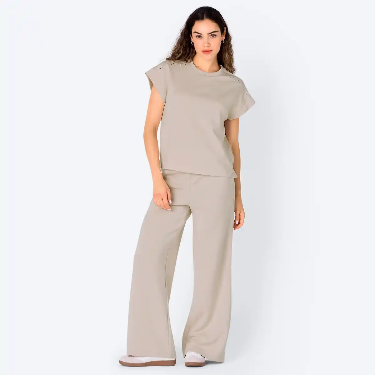 Bild 1 von Damen-Stoffhose mit elastischem Bund und weitem Bein