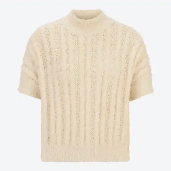 Bild 3 von Damen-Zopfpullover mit Stehkragen und Lurex-Effektgarn