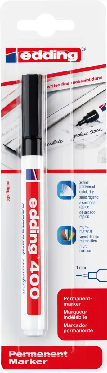 Bild 1 von Edding Permanentmarker 400, 1mm, schwarz