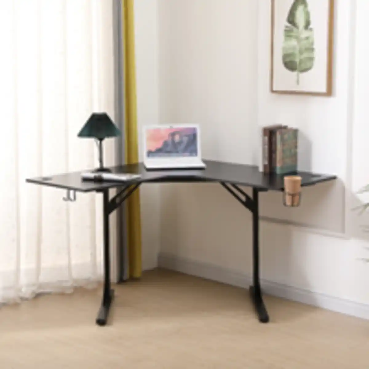 Bild 2 von Happy Home Ecktisch in L-Form für das Homeoffice, ca. 120 x 120 x 76 cm – Schwarz