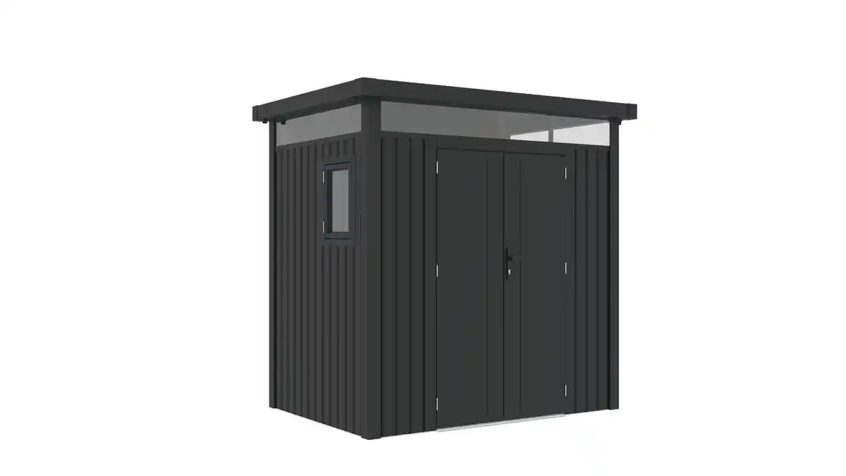 Bild 1 von Never Indoor Metallgerätehaus "ELSA", ca. 230 x 166 x 222 cm - Glänzendes Grau