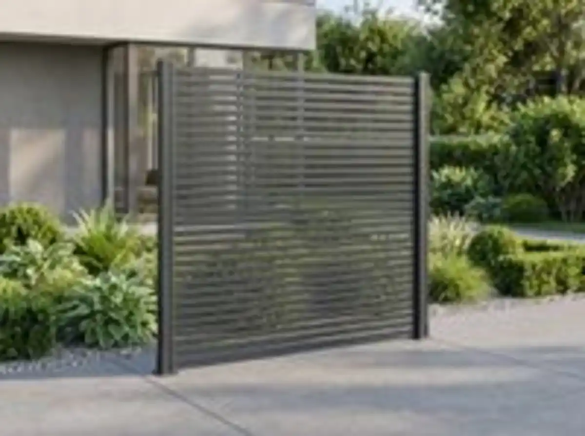Bild 2 von Hardin 1fachgut Premium Aluminium-Rhombus-Sichtschutzzaun CORTINA - 1x Element + 2x Pfosten - Anthrazit