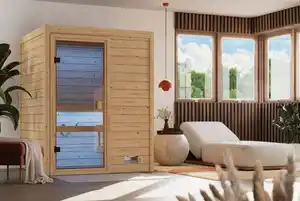 Karibu Innensauna Josie Fronteinstieg inkl. 3,6kW Saunaofen integr. Strg.
