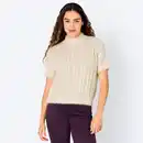Bild 1 von Damen-Zopfpullover mit Stehkragen und Lurex-Effektgarn