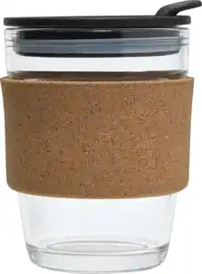 IDEENWELT Glasbecher mit Korkbanderole 300ml