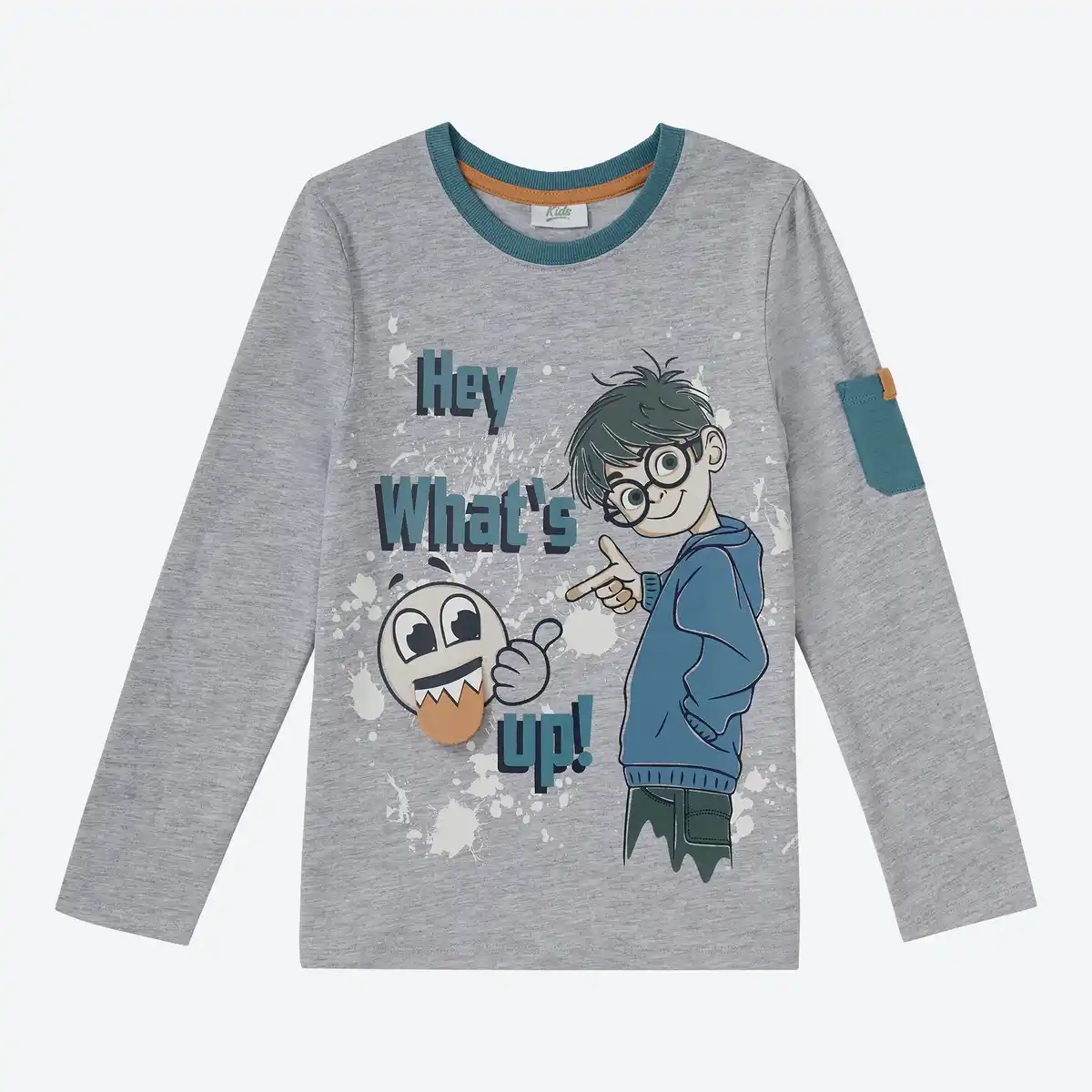 Bild 1 von Kinder-Jungen-Langarmshirt mit Rundhalsausschnitt
