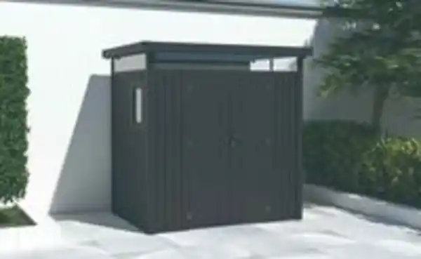 Bild 2 von Never Indoor Metallgerätehaus "ELSA", ca. 230 x 166 x 222 cm - Glänzendes Grau