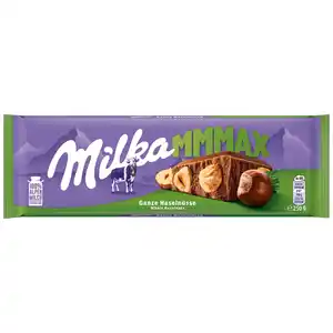Milka Schokoladentafel Ganze Haselnüsse MMMAX, 250 g