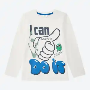 Kinder-Jungen-Langarmshirt mit Frontaufdruck