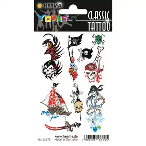 Kindertattoos - Pirat - 9 Stück