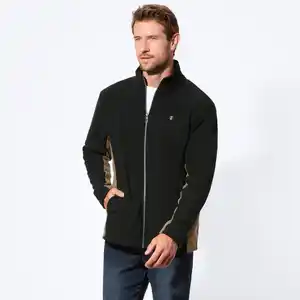 Herren-Fleecejacke mit Stehkragen und Stickerei