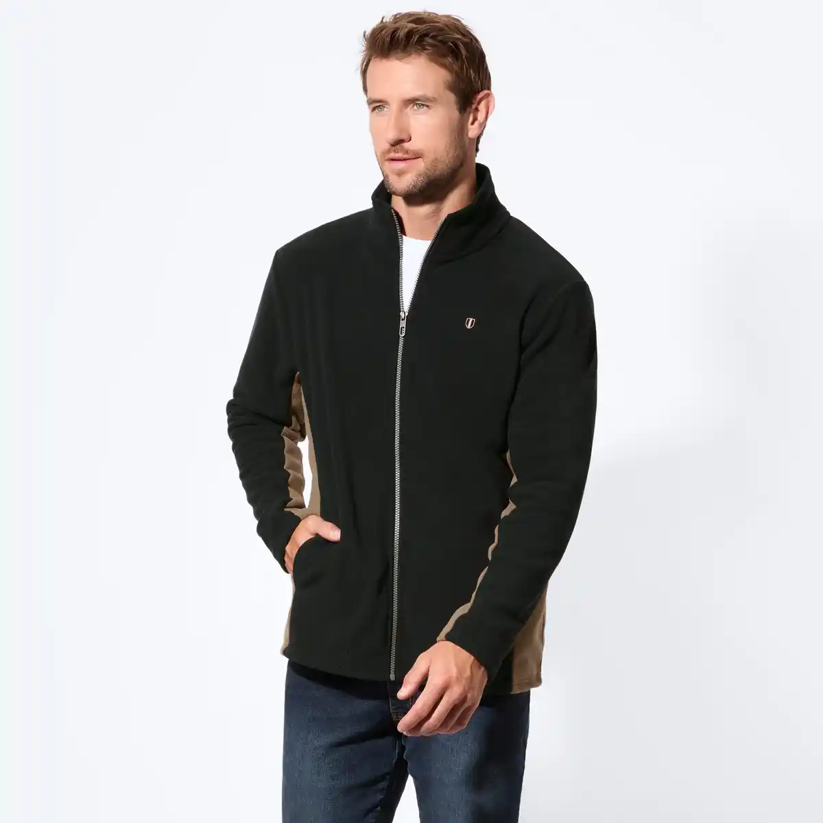 Bild 1 von Herren-Fleecejacke mit Stehkragen und Stickerei