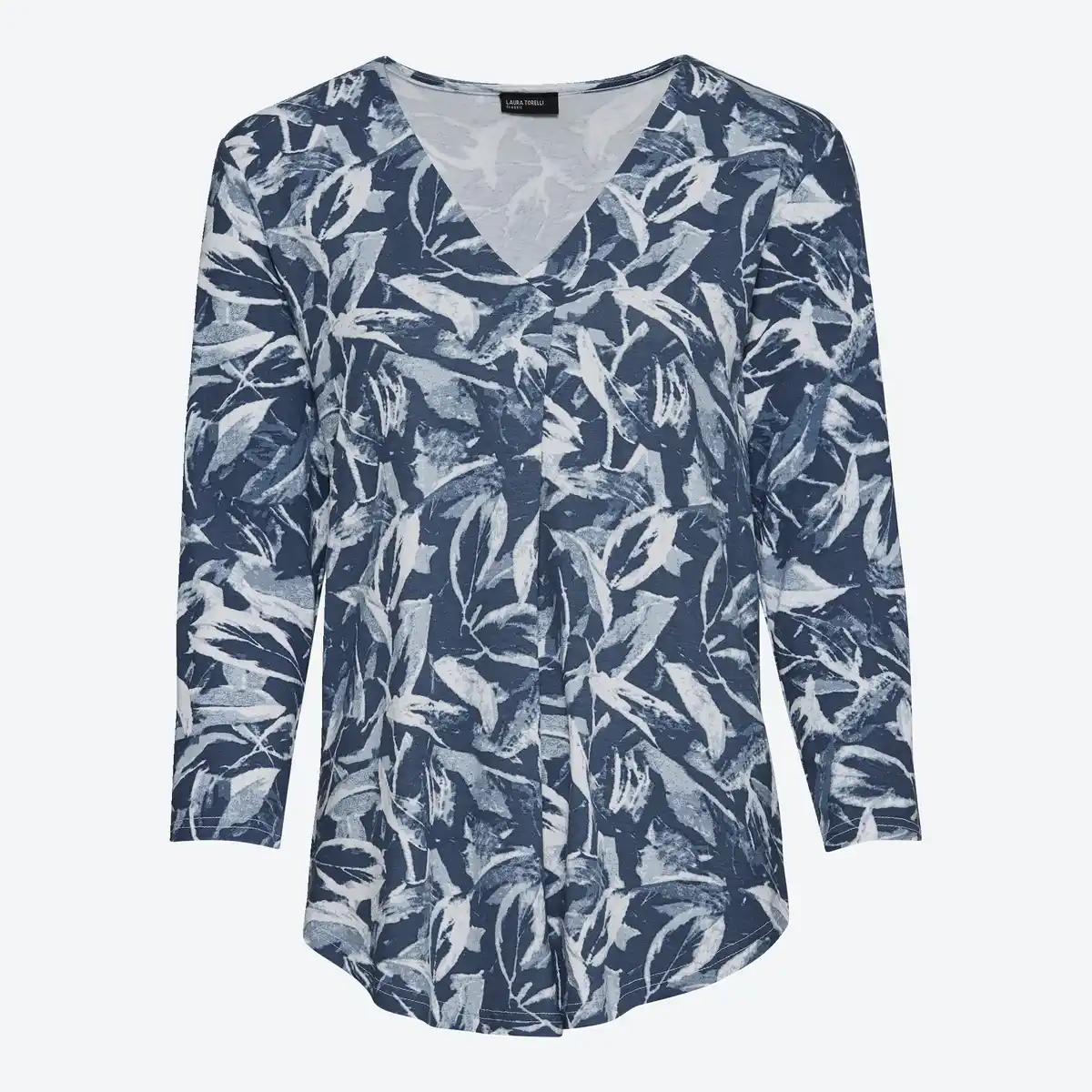 Bild 1 von Damen-Langarmshirt mit V-Ausschnitt und Falte vorne