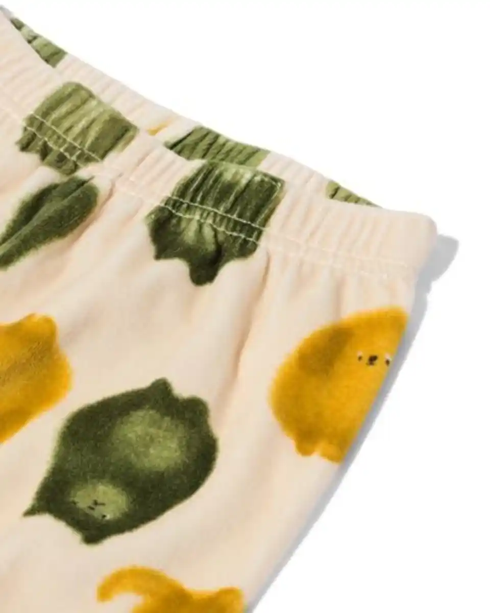 Bild 4 von Kinderpyjama aus Velours, Tiere eierschalenfarben