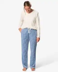 Miffy-Damen-Pyjamahose, Loose Fit, Velours blau