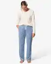 Bild 1 von Miffy-Damen-Pyjamahose, Loose Fit, Velours blau